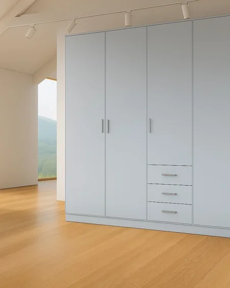 Tesoro 5 Door 3 Drawer Grey wardrobe 200 CM Wide