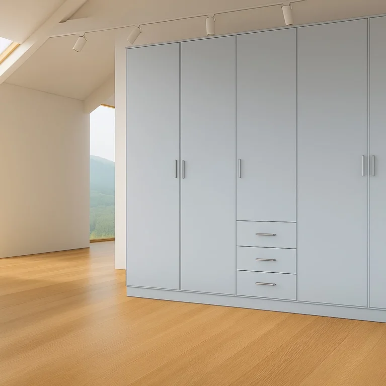 Tesoro 5 Door 3 Drawer Grey wardrobe 200 CM Wide