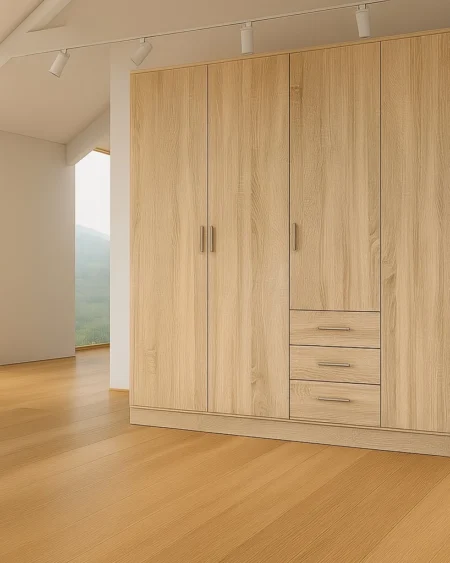 Tesoro 5 Door 3 Drawer oak wardrobe 200 CM Wide