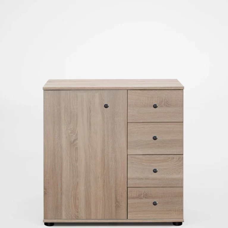 Tesoro oak combi chest of Drawer+1 Door 955710 82 CM Wide