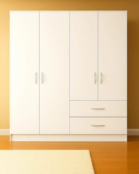 Georgina 4 Door White Wardrobe | 160 CM