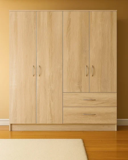 Tesoro oak 4 Door wardrobe 160 CM Wide