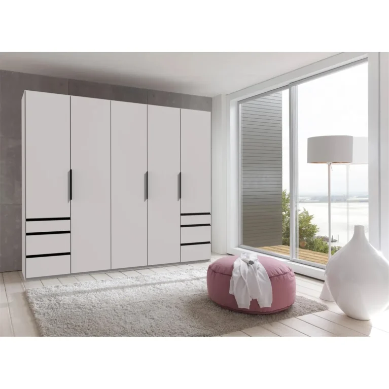 Tesoro 5 Door White Wardrobe | 250 CM