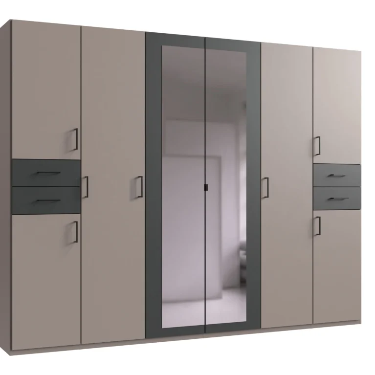 Florence 6 Door Grey Wardrobe | 270 CM