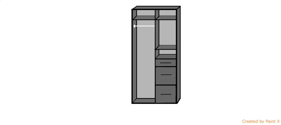 Full height wardrobe organised interior