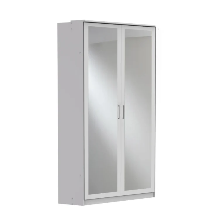 Elmridge 2 Door Corner White/Grey Wardrobe | 95 CM