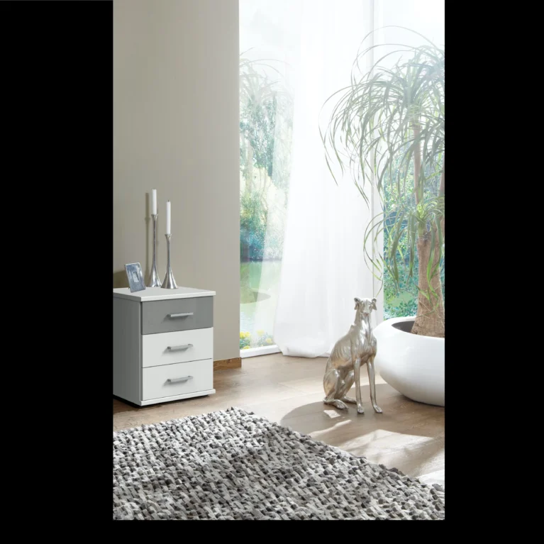 Tesoro White And Grey bedside 45 CM Wide