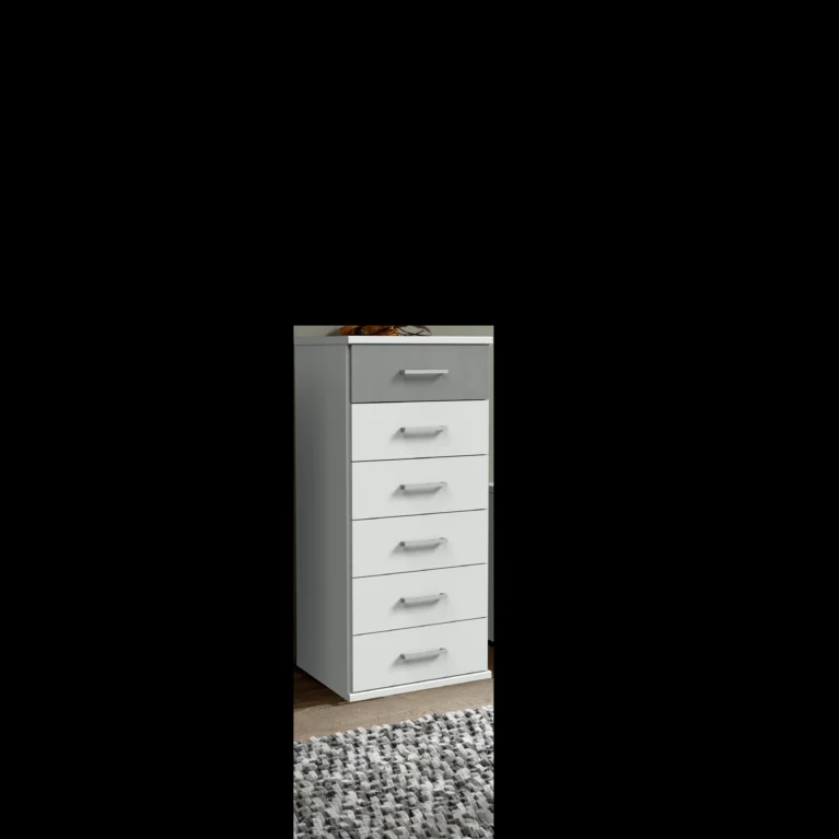 Elmridge White/Grey Narrow Chest Of Drawers