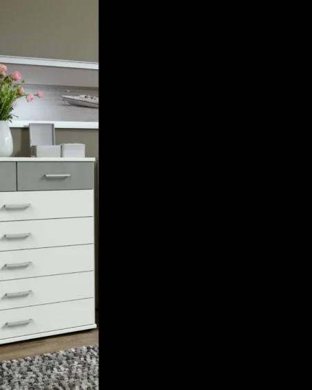 Tesoro White And Grey 5+2 chest 90 CM Wide