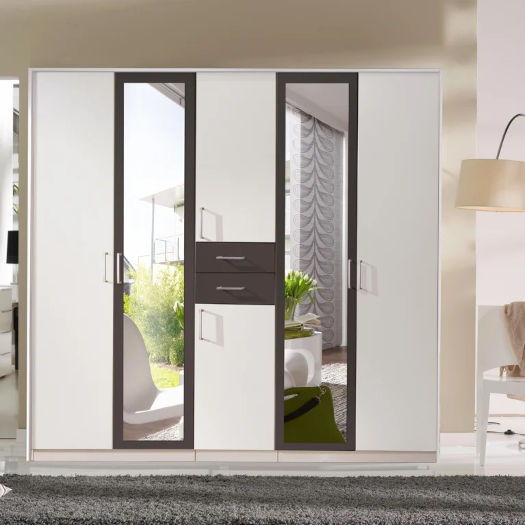 Loxford 5 Door White Wardrobe | 225 CM