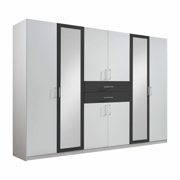 Loxford 6 Door White Wardrobe | 270 CM