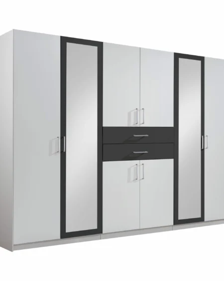 Loxford 6 Door White Wardrobe | 270 CM