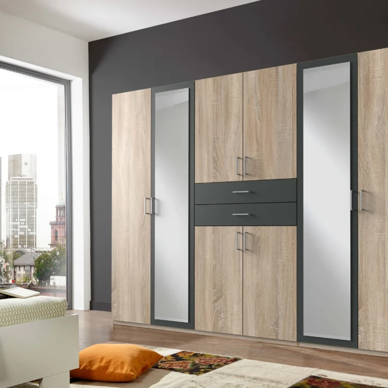 Tesoro Graphite 6 door wardrobe 270 CM Wide