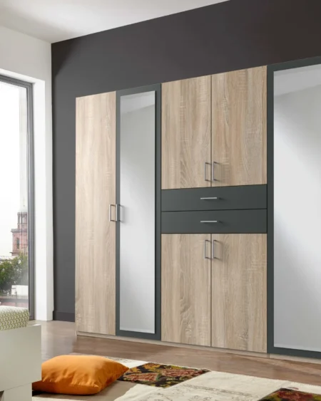 Tesoro Graphite 6 door wardrobe 270 CM Wide