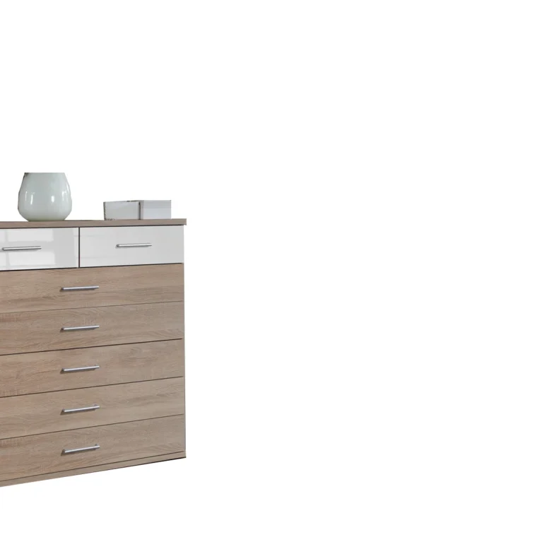 Tesoro 5+2 chest oak and gloss white