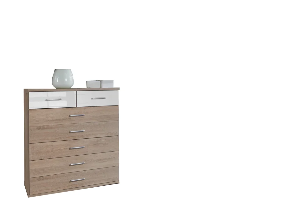 Tesoro 5+2 chest oak and gloss white