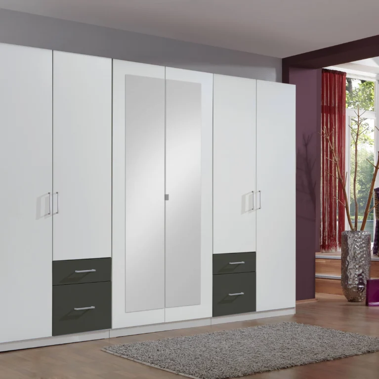 Tesoro 6 Door Graphite Wardrobe | 270 CM