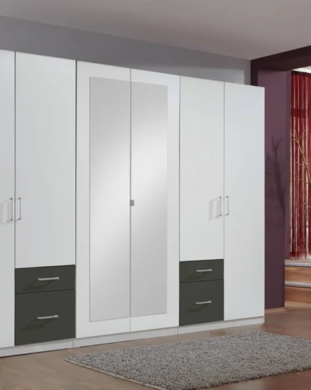 Tesoro Graphite 6 Door Wardrobe 270 CM Wide