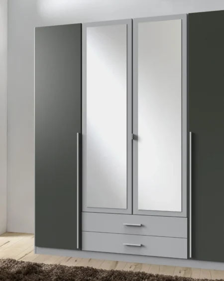 Tesoro Grey 4 Door Wardrobre 180 CM Wide