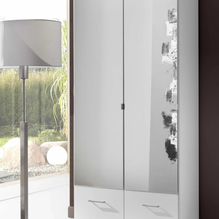 Grantham 2 Door 2 Drawer White Wardrobe | 90 CM