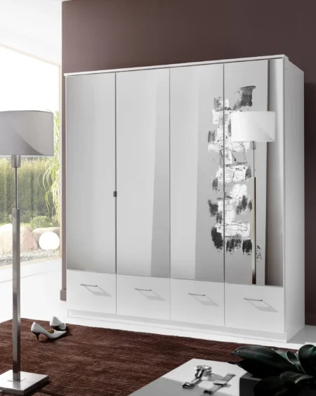 Tesoro White 4 Door 4 Drawer 180 CM Wide