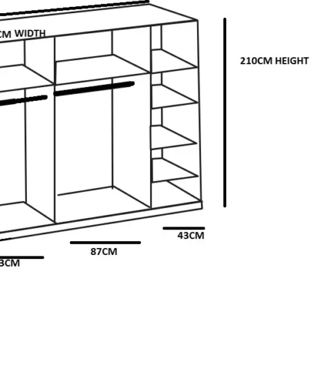 Tesoro White 4 Door 227cm Wardrobe 227 CM Wide