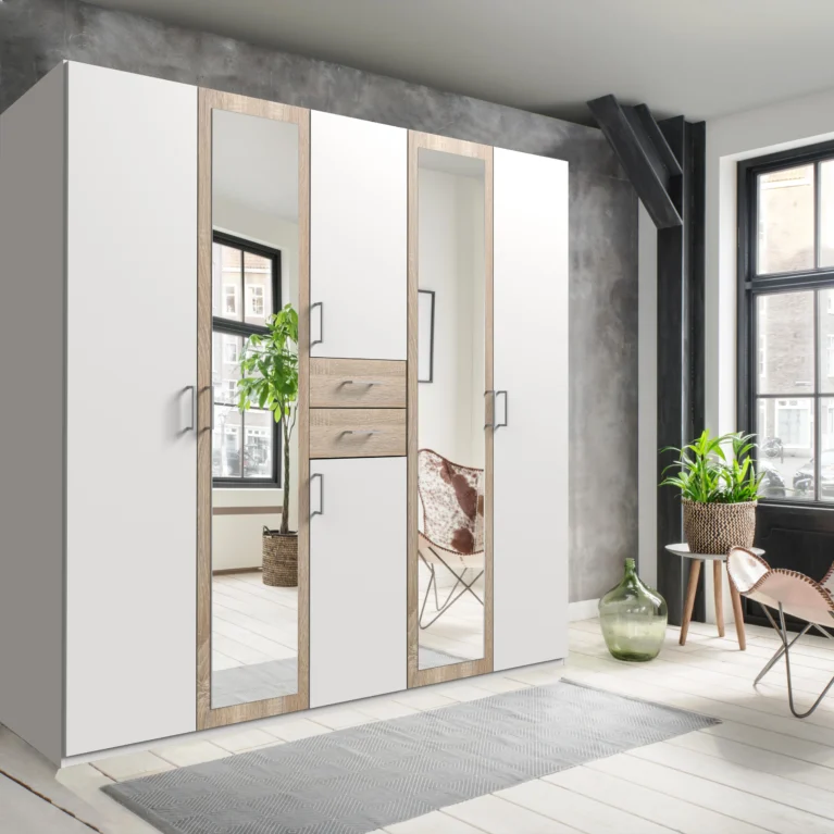 Loxford 5 Door Oak Wardrobe | 225 CM