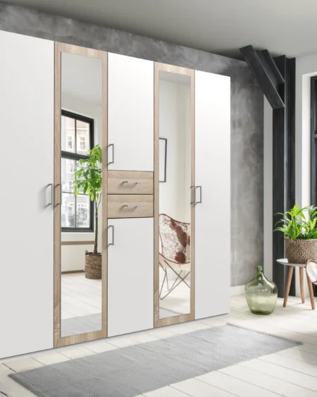 Loxford 5 Door Oak Wardrobe | 225 CM