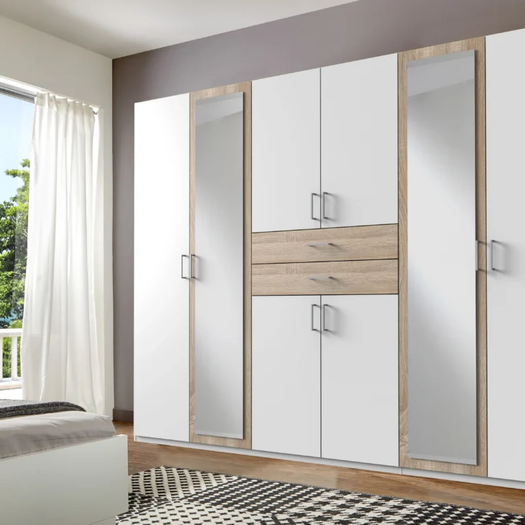 Loxford 6 Door Oak Wardrobe | 270 CM