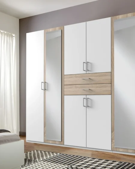 Loxford 6 Door Oak Wardrobe | 270 CM