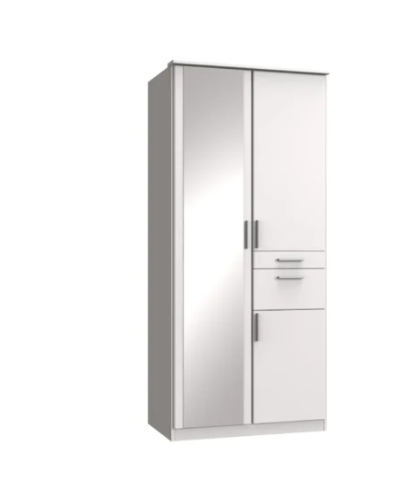 Ganton 2 Door White Wardrobe | 90 CM