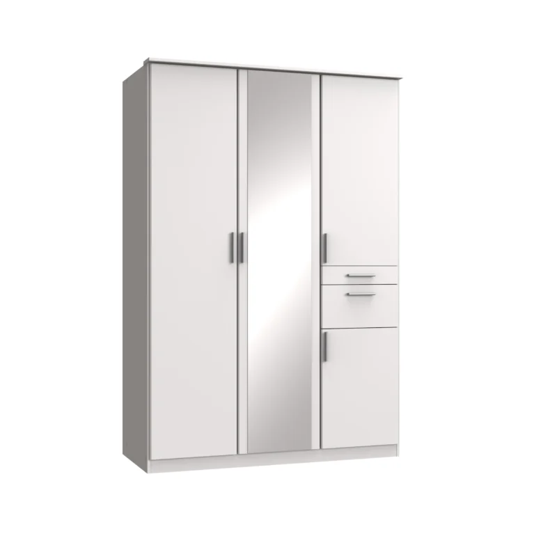 Ganton 3 Door White Wardrobe | 135 CM