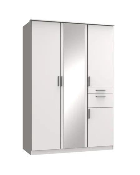 Ganton 3 Door White Wardrobe | 135 CM