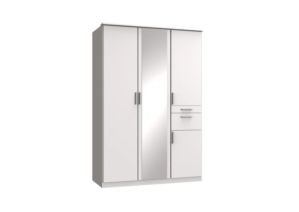 Ganton 3 Door White Wardrobe | 135 CM