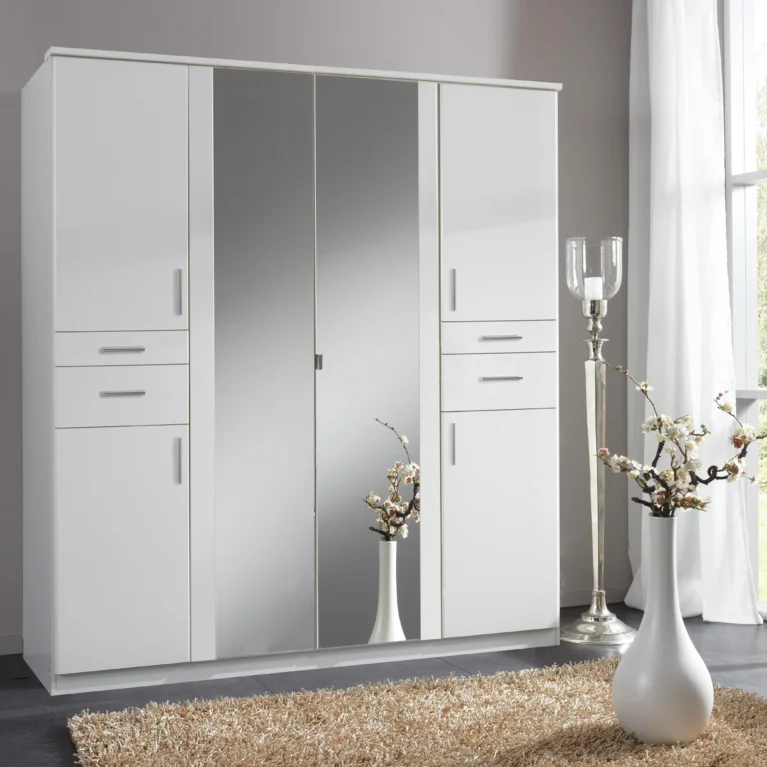 Ganton 4 Door White Wardrobe | 180 CM