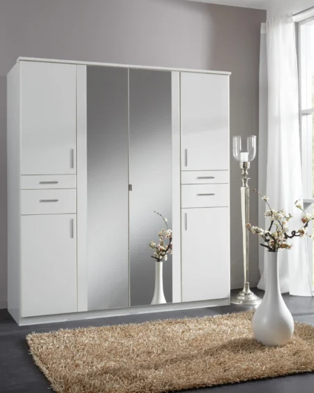Ganton 4 Door White Wardrobe | 180 CM
