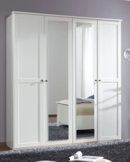 Fenwick 4 Door White Wardrobe | 180 CM