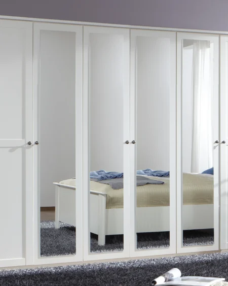Tesoro White 6 Door Wardrobe 270 CM Wide