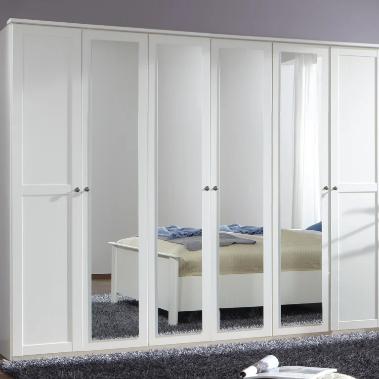 Tesoro White 6 Door Wardrobe 270 CM Wide