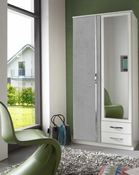 Loxford 2 Door Grey Wardrobe | 90 CM