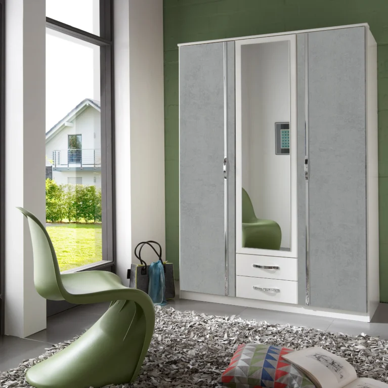 Loxford 3 Door Grey Wardrobe | 135 CM