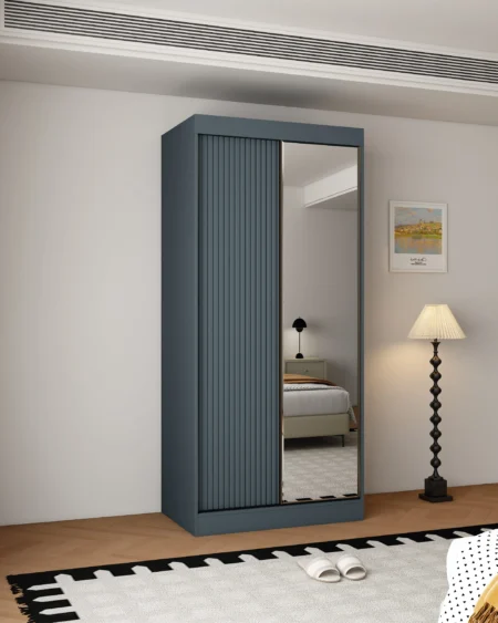 The Islington Metro 2 Door Dark Grey sliding wardrobe