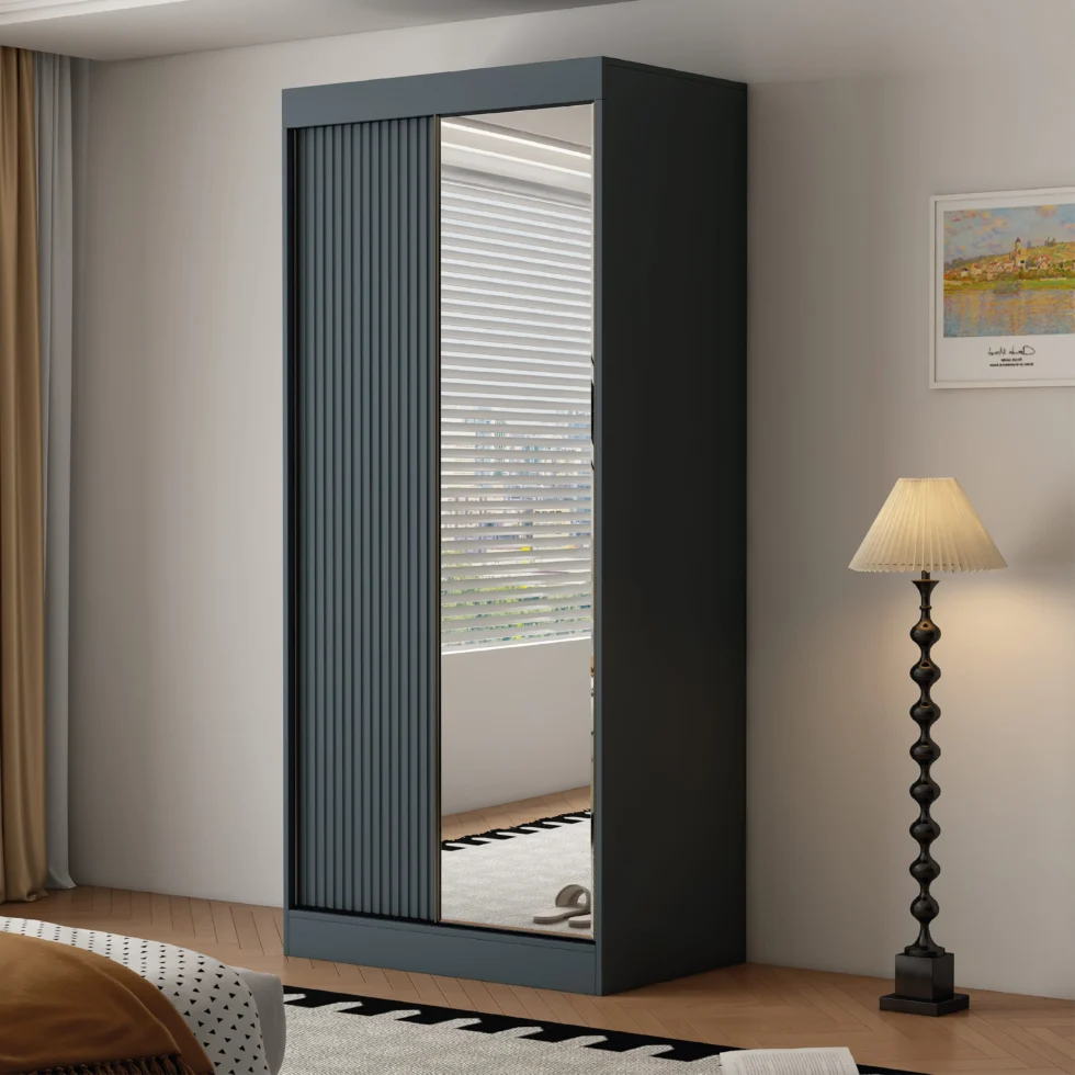 The Islington Metro 2 Door Dark Grey sliding wardrobe