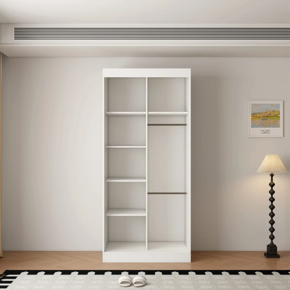Poppy 2 Door Gloss White 100CM sliding wardrobe