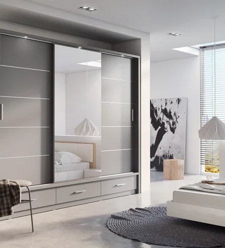 Celeste 3 Sliding 1 Mirror Door Wardrobe | 250cm