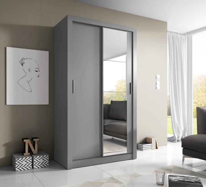 Celeste 2 Sliding 1 Mirror Door Wardrobe | 120cm