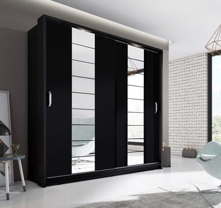 Celeste 2 Sliding Design Mirror Door Wardrobe with LED | 220cm