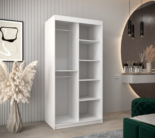 Primrose 2 Door Sliding Mirrored Wardrobe | 100cm