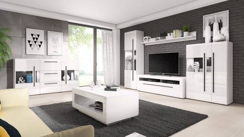 Vivienne 2 Door Hinged White Gloss Wardrobe | 90cm