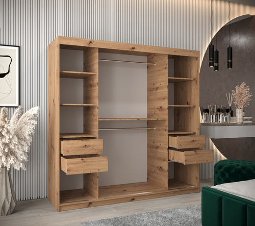 SpaceSmart 2 Door Sliding Mirrored Wardrobe | 200cm